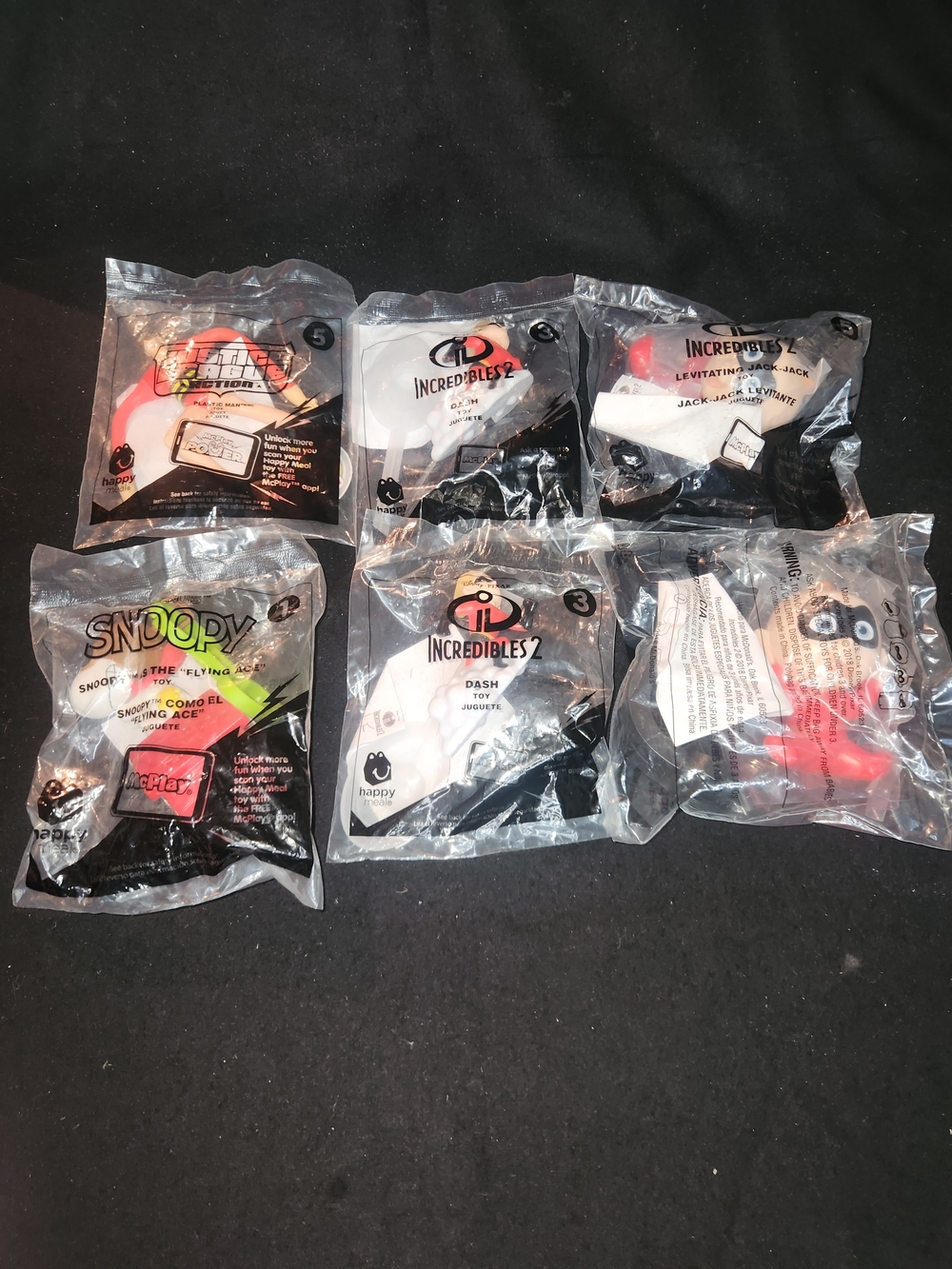 Happy Meal Incredibles and Snoopy Accessories
